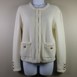 AQUA Bobble Ivory Long Sleeve Cardigan Size XS NWT